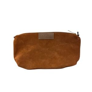BOCAGE Suede Makeup Pouch in Warm Brown